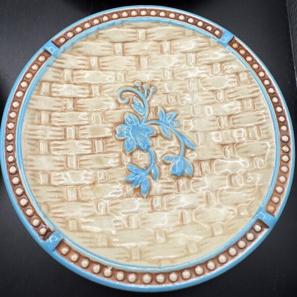 Temptations By Tara Floral Lace 4 Ceramic Appetizer Plates 5.5" Basketweave - Picture 2 of 4